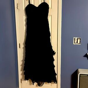 Navy Blue Ruffled Gown